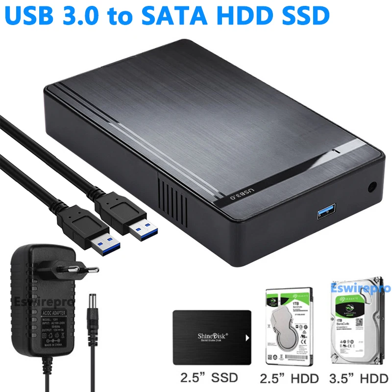 Sata A Usb 3.0 Per Adattatore Ssd Hdd Da 2.5/3.5 Pollici Custodia Per Disco Rigido Esterno Scatola Per Disco Ssd Custodia Per Disco Rigido Esterno Hdd