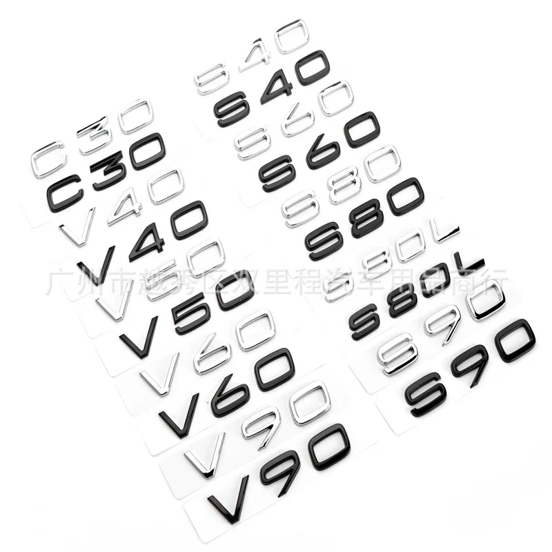 3D Abs Volvo Letters Car Trunk Emblem Badge Per Volvo C30 V40 V50 V60 V90 S40 S60 S80 S90 Xc40 Xc60 Xc90 T5 T6 Logo Accessori