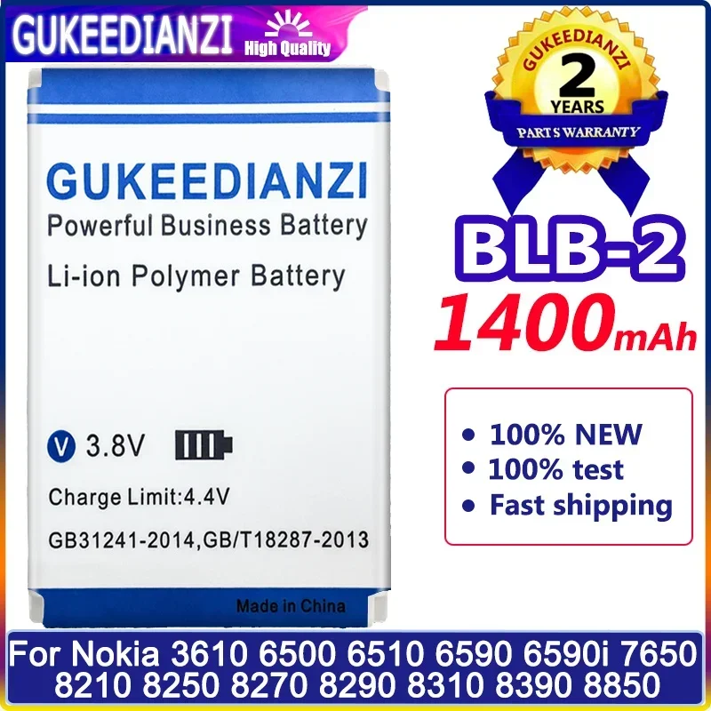 Gukeedianzi Blb-2 Blb2 Blb 1400Mah Batteria Del Telefono Per Nokia 8210 8250 8850 8910 8310 5210 6500 6590 6510 3610 8270 8910I 7650