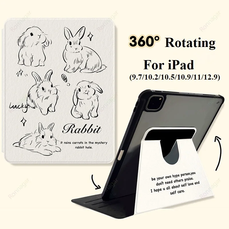 Cartoon Rabbit Tablet Funda Custodia Per Ipad Custodia Ipad 10Th Gen Ipad Air 5 Air 4 10.9 Pollici Ipad Pro11 M1 Pro 11In 2Nd 3Rd 4Th 2022