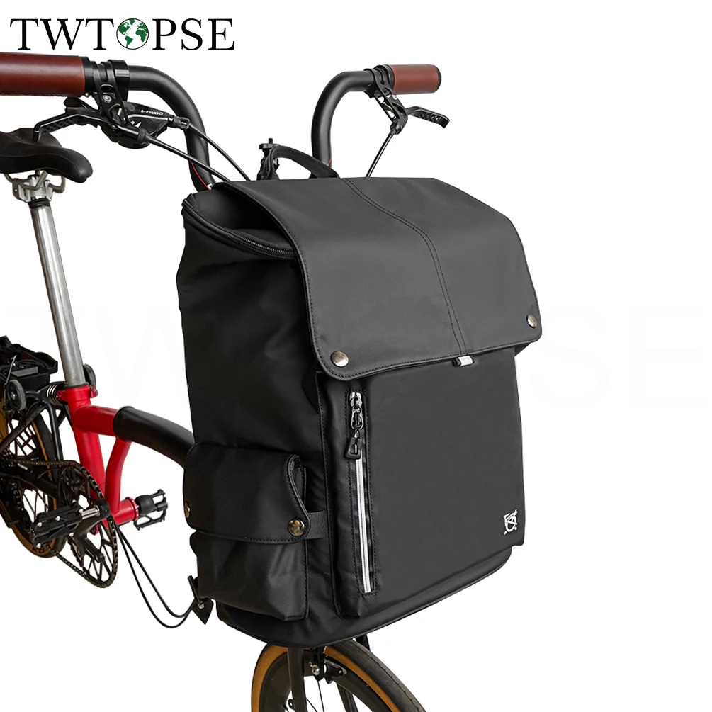 Twtopse Zaino Da Bicicletta Per Brompton Bici Pieghevole 3Sixty Pikes Parapioggia Zaino Multifunzione Fit 3 Fori Dahon Tern Laptop
