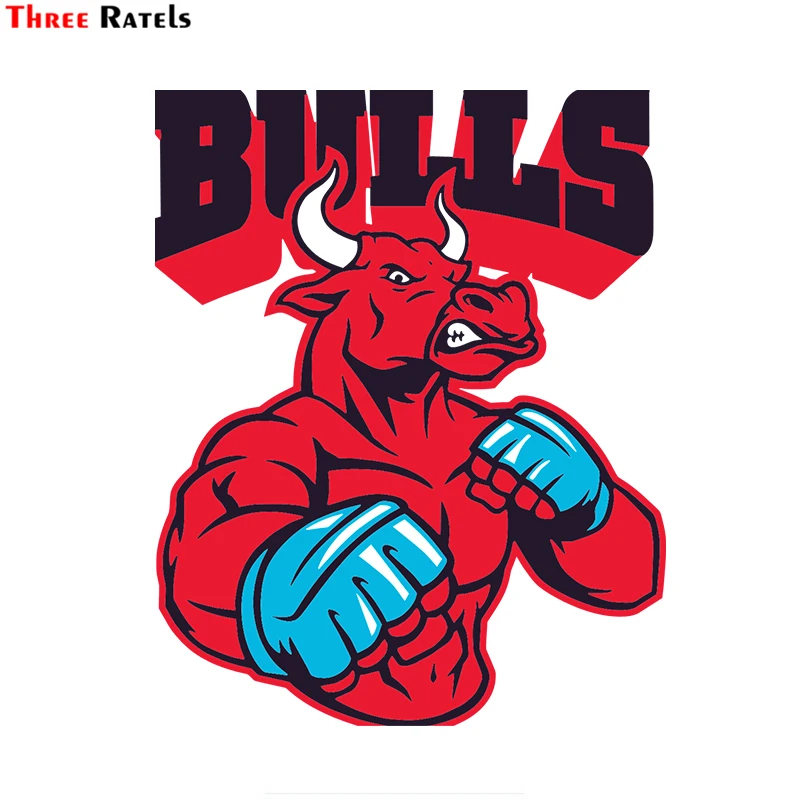 Three Ratels Fc118 Cool Red Muscle Bull Car Cover Vinyl Racing Sports Decal Head Sticker Per Ford Focus Cruze Renault Accessorie
