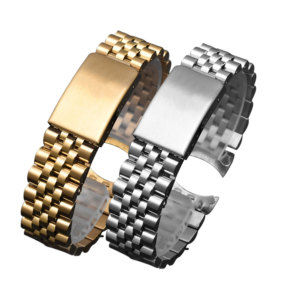 13 17 20 21Mm Two Tone Hollow Curvo End Solidi Legami Di Ricambio Watch Band Vecchio Stile Vintage Braccialetto Per Datejust