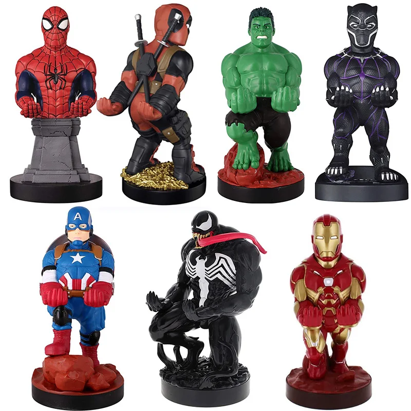 Marvel Spider Man Iron Man Captain America Hulk Deadpool Venom Black Panther Action Figure Toys Funny Mobile Phone Ps4 Holder