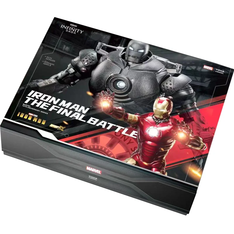 Zd Marvel 10Th Anniversary Series Infinity Saga Led Iron Monger Ironman Mark3 The Final Battle Movie Version Action Figure Toys