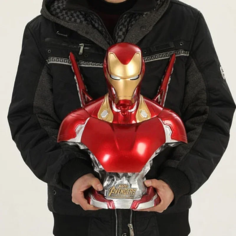 Marvel Action Figure Hero Iron Man Black Panther Busto Resin Statue Collection Model Home Decoration Art Sculpture Giocattoli Per Bambini Regalo