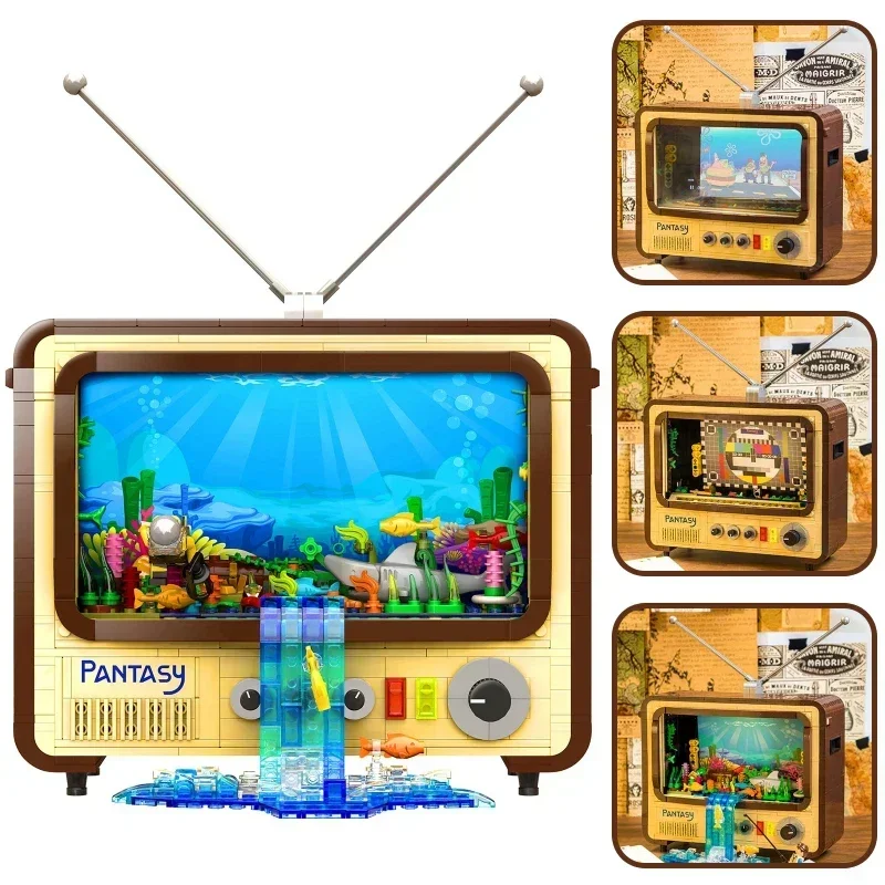 Creative Expert Moc 61008 Vintage Television Tv Model 1208Pcs Building Blocks Giocattoli In Mattoni Per Bambini Set Regalo Di Compleanno