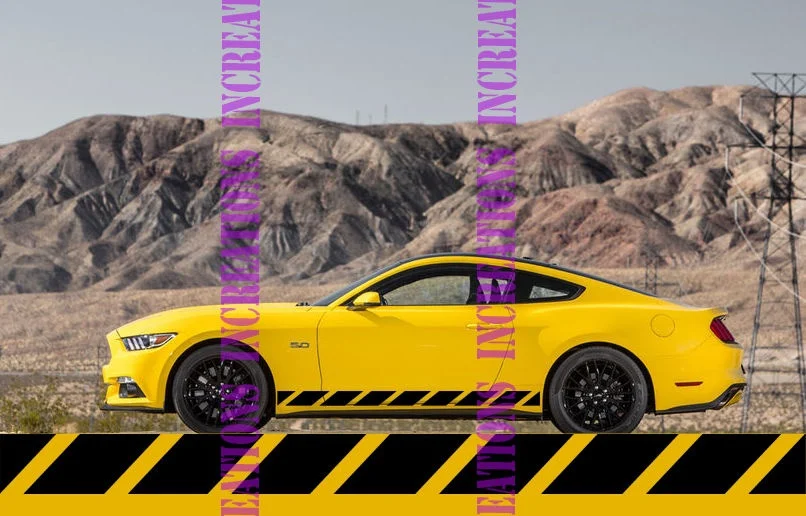 Per 1Set/2 Pezzi Ford Mustang Simple Racing Side Stripes Decalcomanie Gt Shelby Convertible Stickers Car Styling