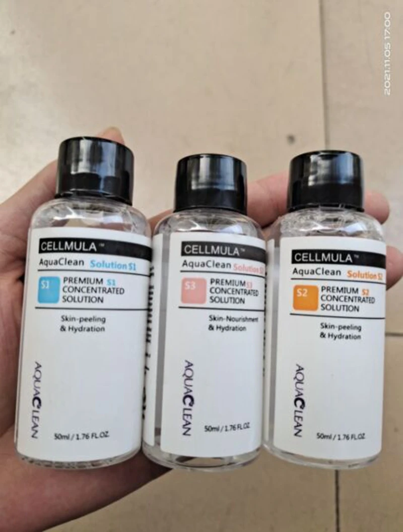 3Pcs Aqua Solution Liquid Cleansing Rughe Remove Hydra Siero Per La Cura Del Viso Premium S1/S2/S3 Soluzione Peeling Concentrata