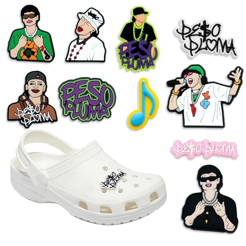 1 Pz Peso Pluma Croc Charms Designer Per Classic Clog Mexico Singer Shoe Charms Cute Croc Accessori Per Le Donne 2023 Vendita Calda