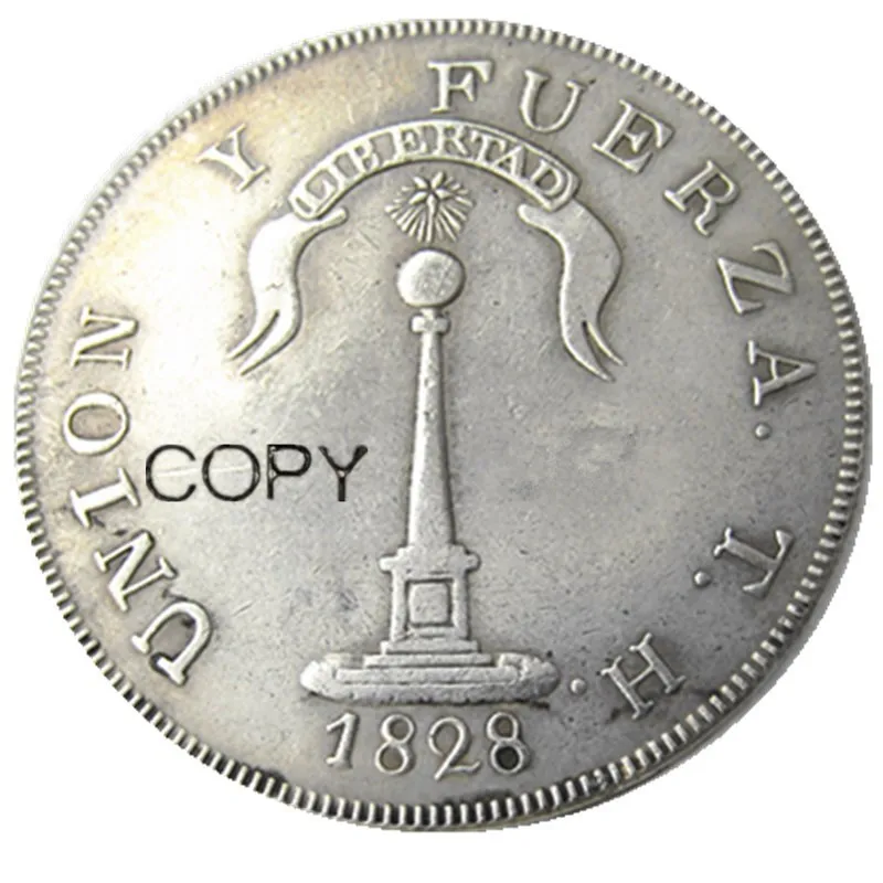 Cile (1875- 1891) 7 Pezzi Di Data Per Monete Da Copia Placcate In Argento Da 1Peso