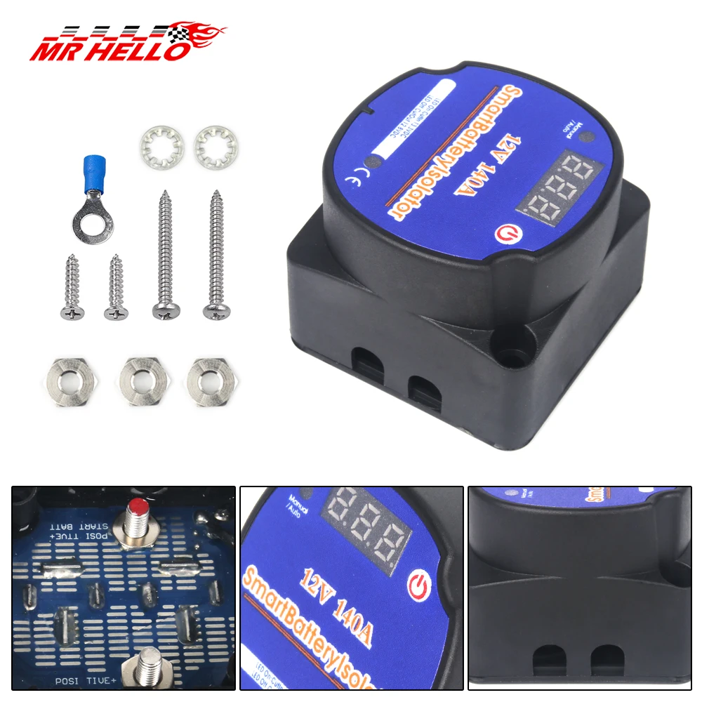 Doppia Batteria Display Digitale Isolatore Relè Protezione Tensione Sensibile Split Charge 12V 140A Per Camper Car Rv Yacht Steamer