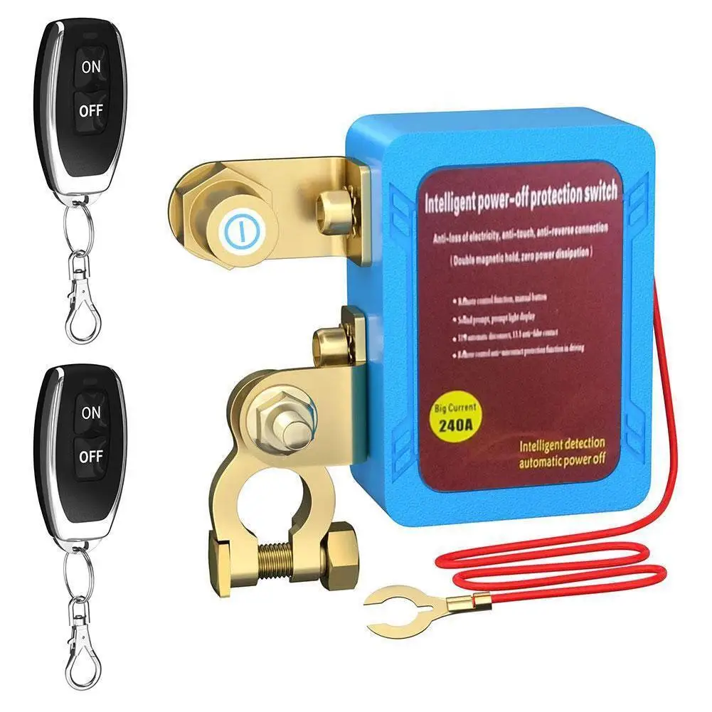 Wireless Dual Remote Car Battery Disconnect Relay Master Kill Cut-Off Switch 12V