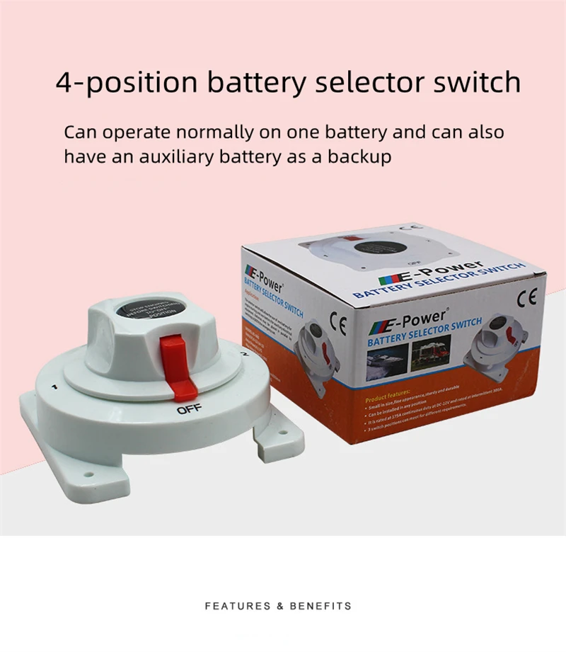 Seaflo Dual Marine Battery Switch Selector Boat Sostituisce Guest Perko 4 Posizioni Doppio Interruttore Batteria Interruttore Marino Interruttore Rv