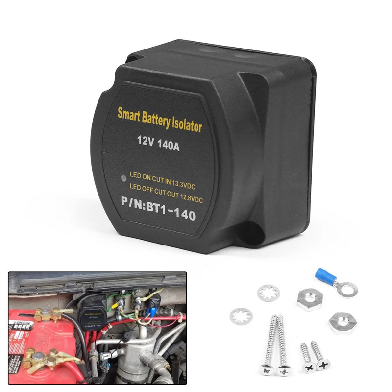 12V 120A Car Yacht Rv Intelligent Dual Battery Isolation Controller Main Power Switch With Relay For Atv Utv Ferry Rv