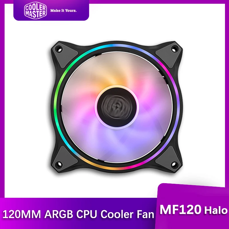 Cooler Master Mf120 Halo 12Cm Indirizzabile 5V/3Pin Argb Fan Computer Case Pwm Silenzioso Rgb Fan Cpu Cooler Raffreddamento Ad Acqua Sostituire La Ven