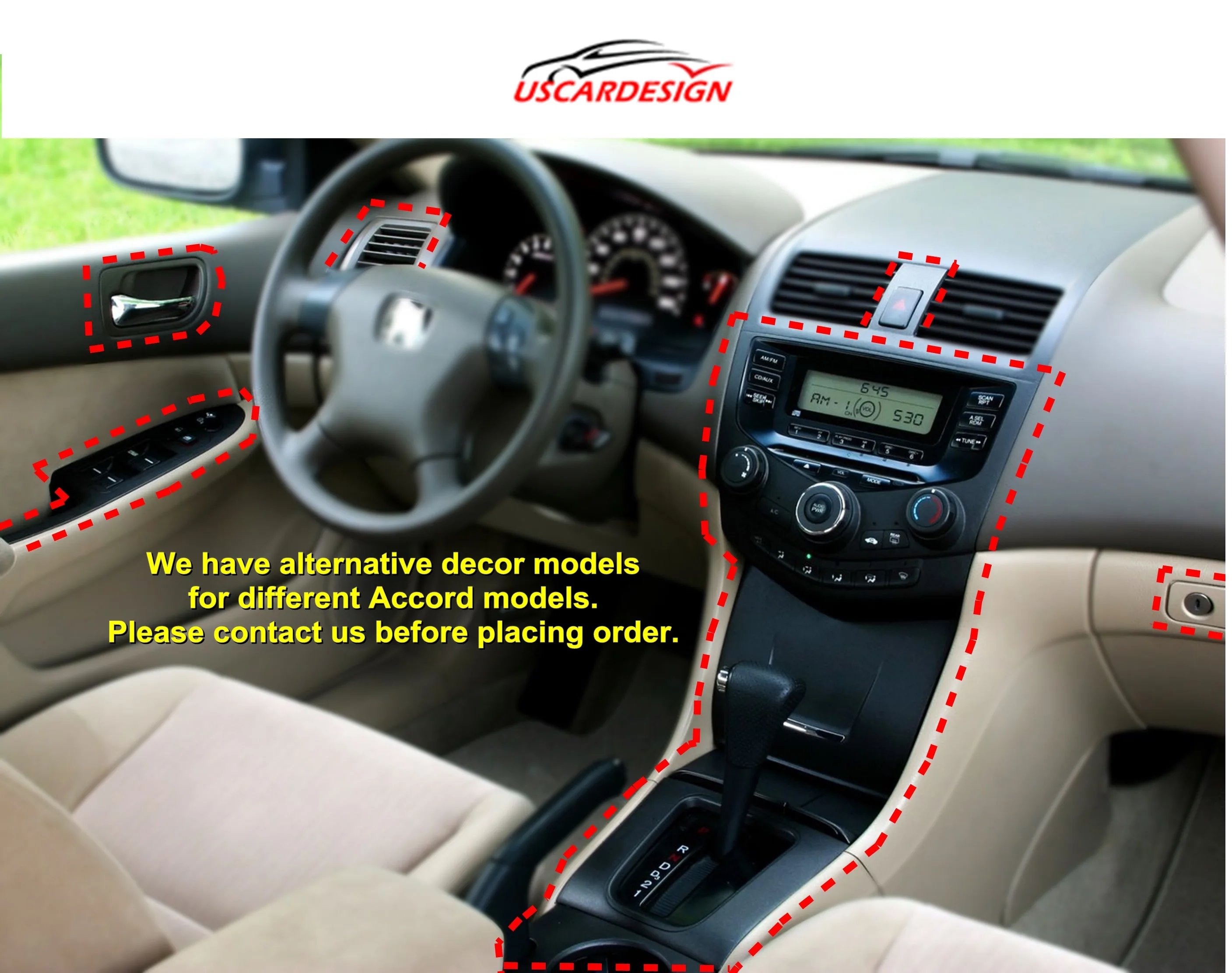 Per 2002 - 2007 Honda Accord Full (Porte Del Cruscotto) Set Di Cornici Decorative, Accessori Per Finiture, Piano Nero, Fibra Di Carbonio, Console