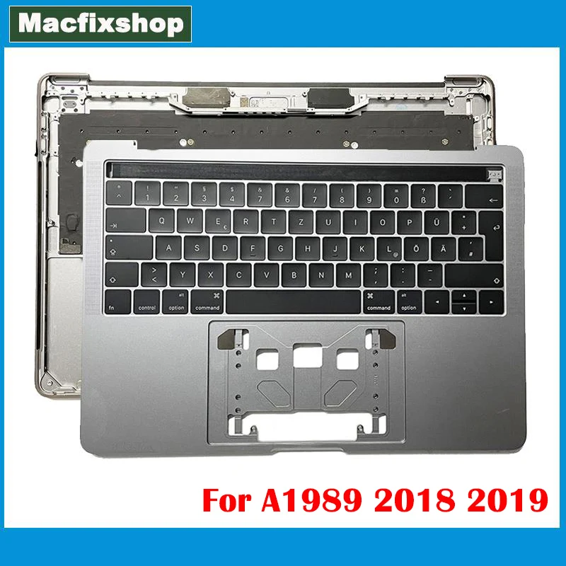 Originale A1989 Topcase Uk Touchbar Per Macbook Pro 13 "A1989 Us Keyboard Top Case Cover Palm Rest 2018 2019 Space Grey Silver