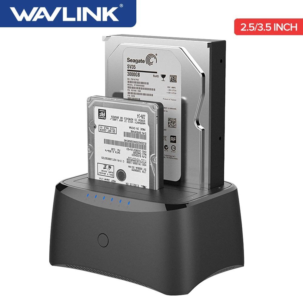 Wavlink Sata Hdd Docking Station Usb 3.0 Hard Drive Enclosure Per 2.5/3.5 Pollici Hdd Ssd Dual Bay Sata Per Usb3.0 Scatola Di Caso Di Docking