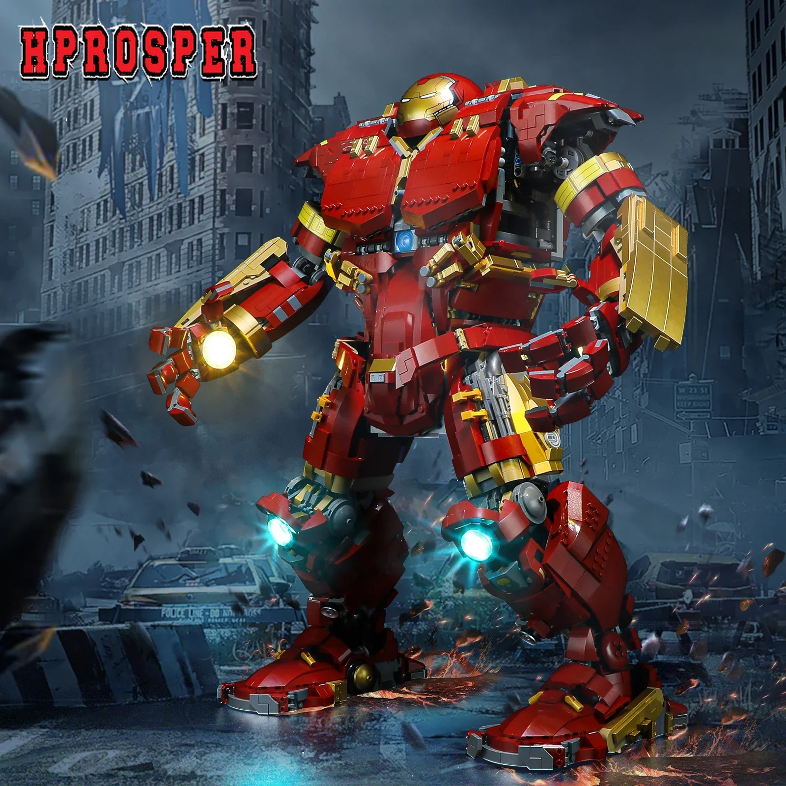 Hprosper 5V Led Light Per 76210 Marvel Hulkbuster Lampada Decorativa Con Scatola Batteria (Non Includere Set Di Blocchi Lego)