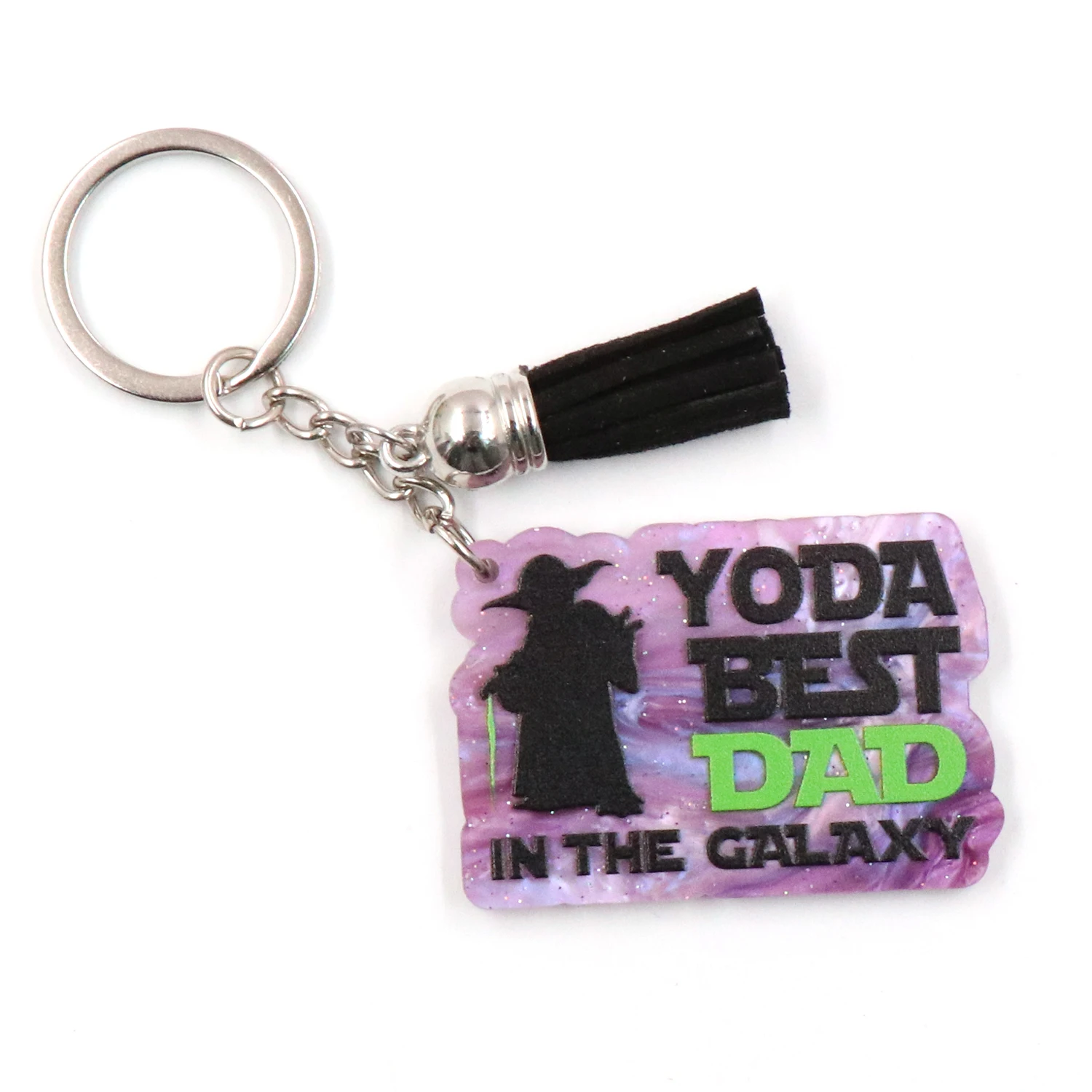 1 Pezzo Nuovo Prodotto Cn Yoda Best Dad In The Galaxy Portachiavi Acrilico Alla Moda Per La Festa Del Papà
