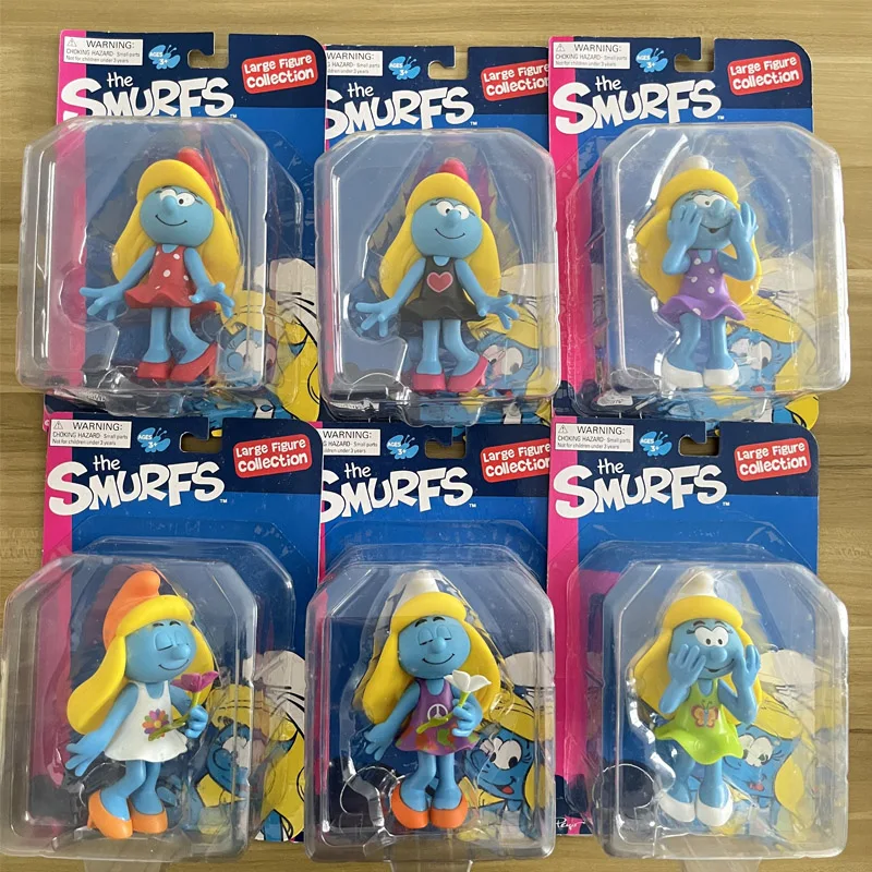 Smurfette Smurf Cartoon Blue Sister Kawaii Anime Figure Bambola Modello Toy Collection Ornamenti Decorazione Bambini Regali Di Compleanno