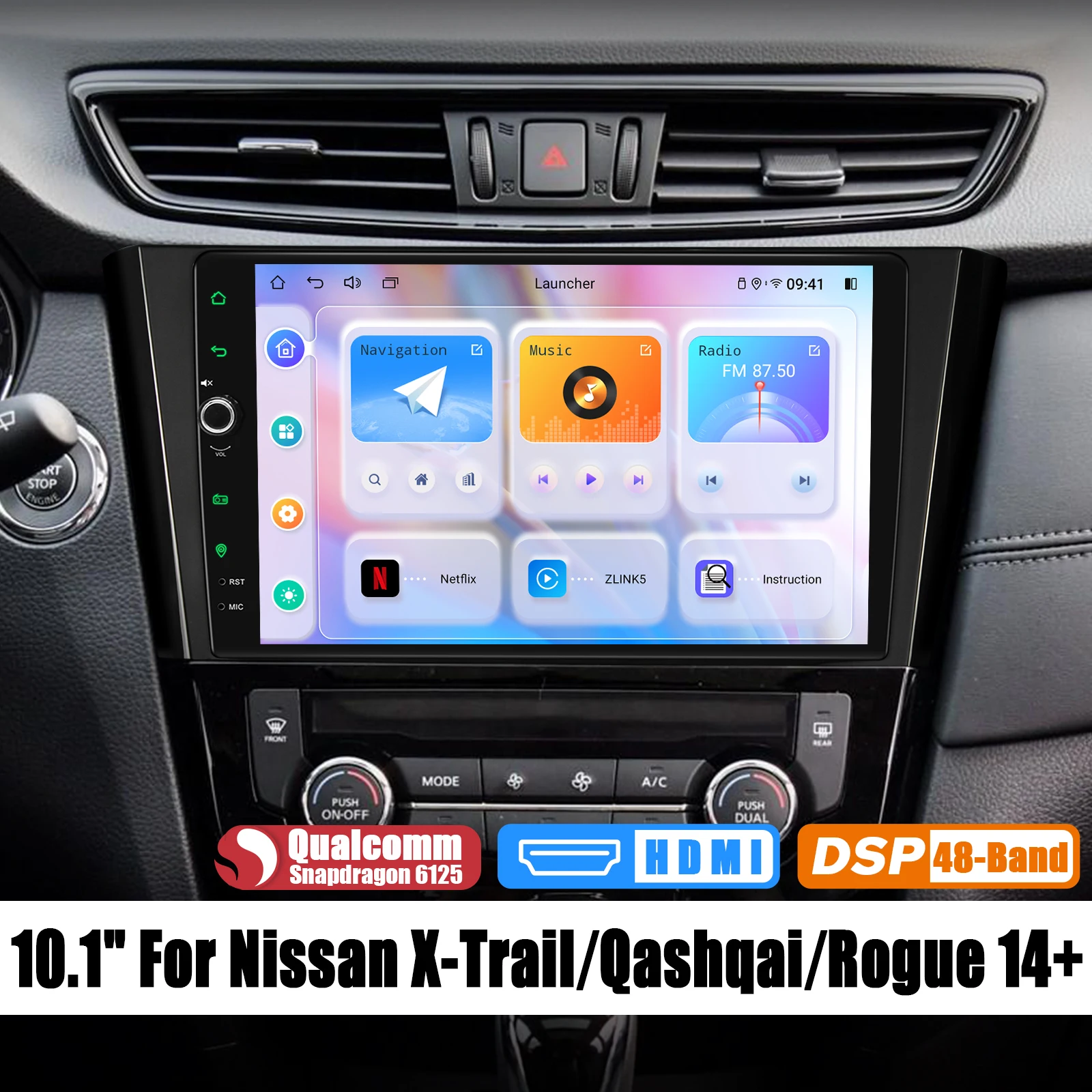 Joyiny 10.1 "Android 12 Car Radio Stereo Multimedia Per Nissan X-Trail Qashqai Rogue 2014 + Supporto Bose System Factory 360 Camera