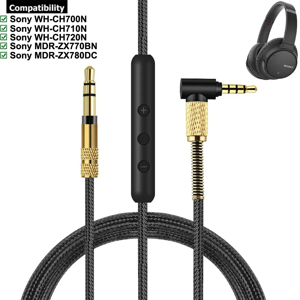 Cavo Di Prolunga Aux Intrecciato In Nylon Di Ricambio Ofc Per Cuffie Sony Wh-Ch700N Wh-Ch710N Wh-Ch720N Mdr-Zx770Bn Mdr-Zx780Dc