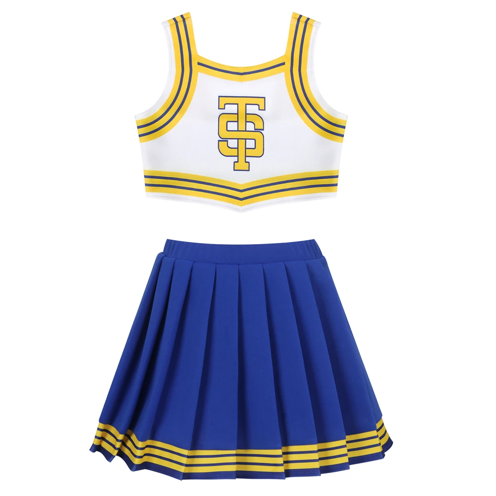 Kid Taylor Cheerleader Uniform Ts Shake It Off Blue White Cheerleading Outfit Tay Tay Fan Concert Party Costume Per Bambini