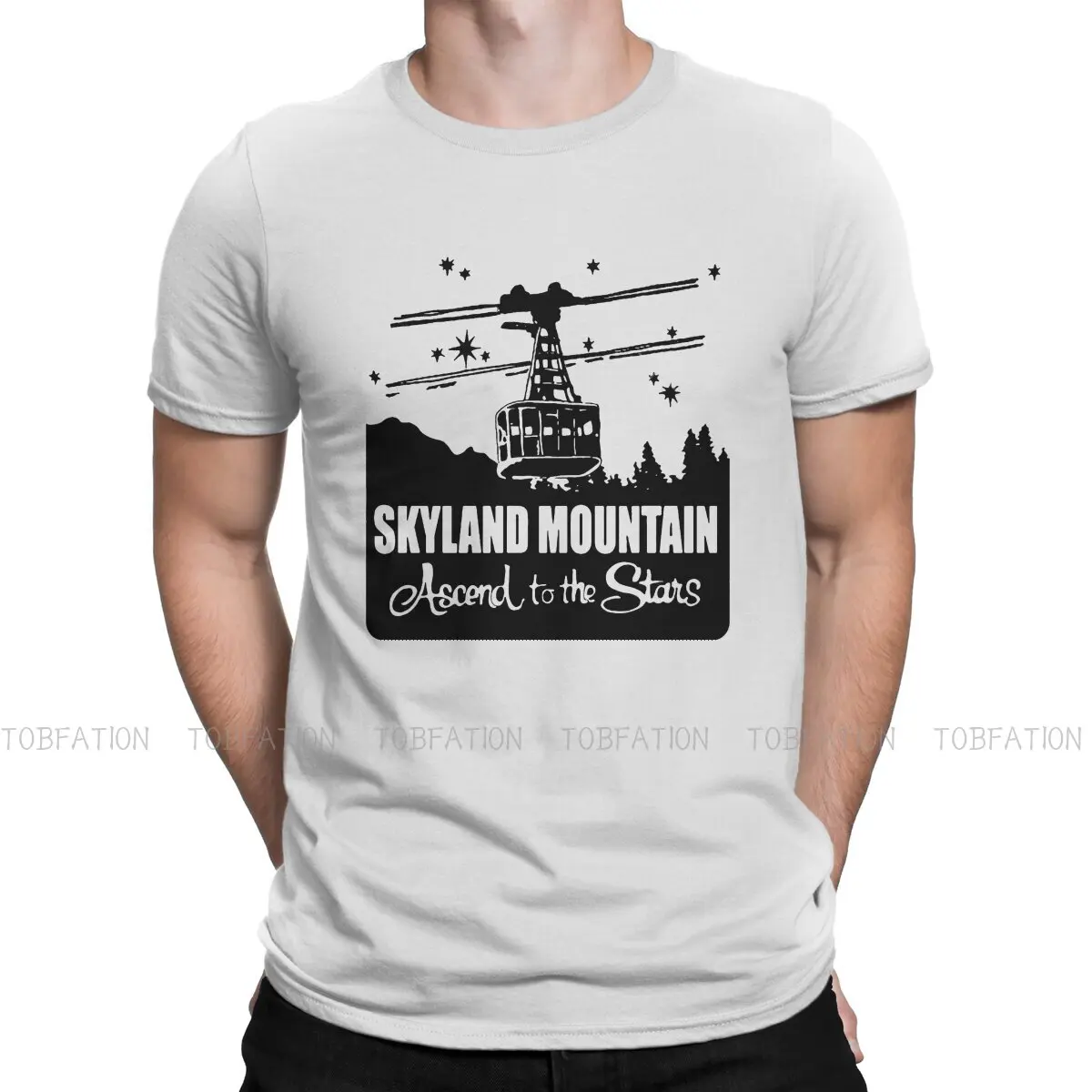 The X Files Skyland Mountain Tshirt Graphic Men Top Vintage Homme Summer Clothing Cotton Harajuku T Shirt