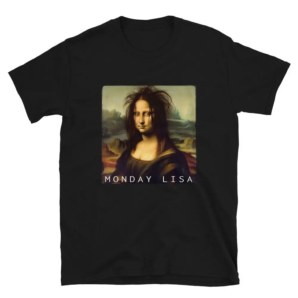 La Gioconda Mona Lisa Funny Monday Lisa T-Shirt Maniche Lunghe