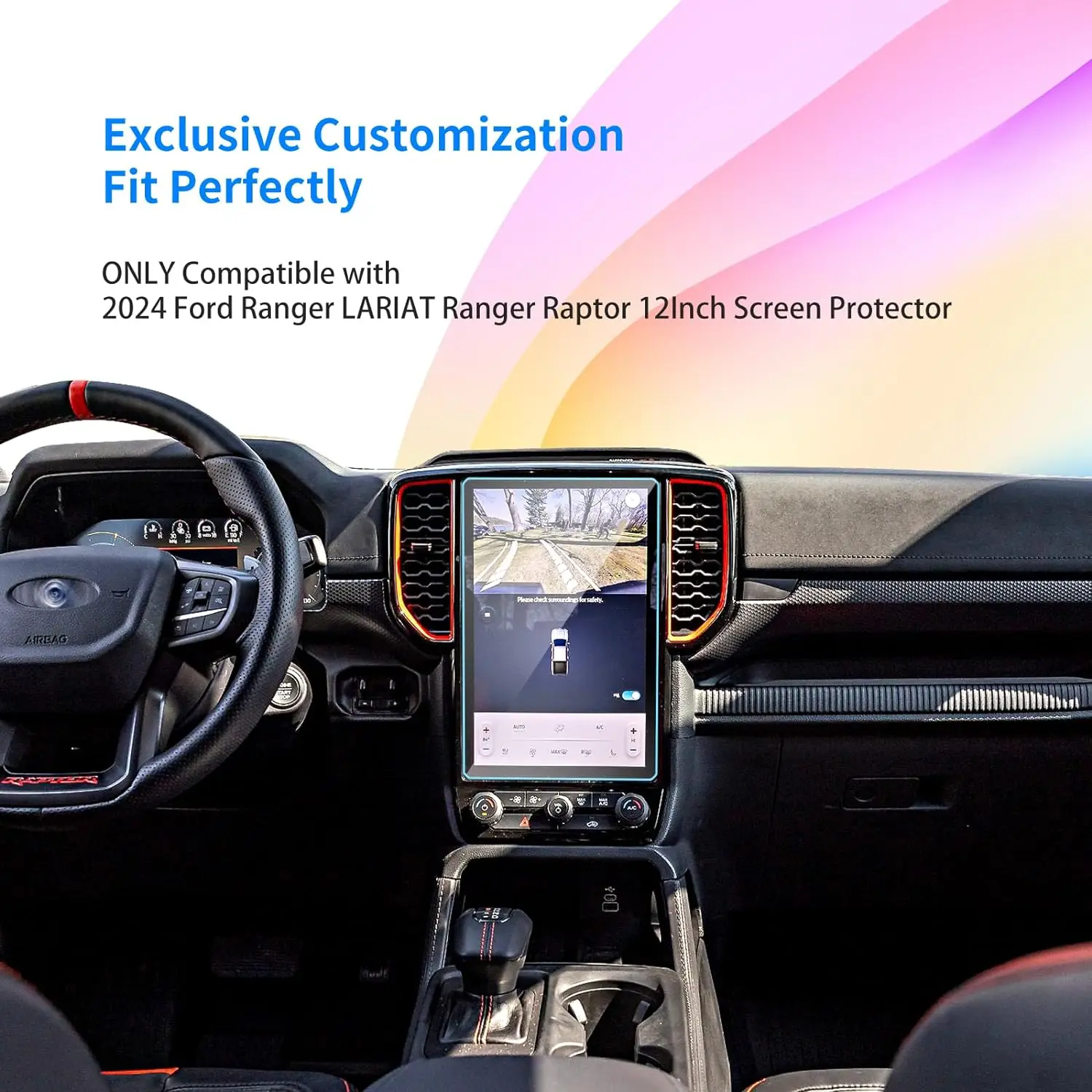 Per Ford Ranger Wildtrak Raptor 2022 2023 Lcd Gps Navigation Pellicola Protettiva Touch Screen In Vetro Temperato