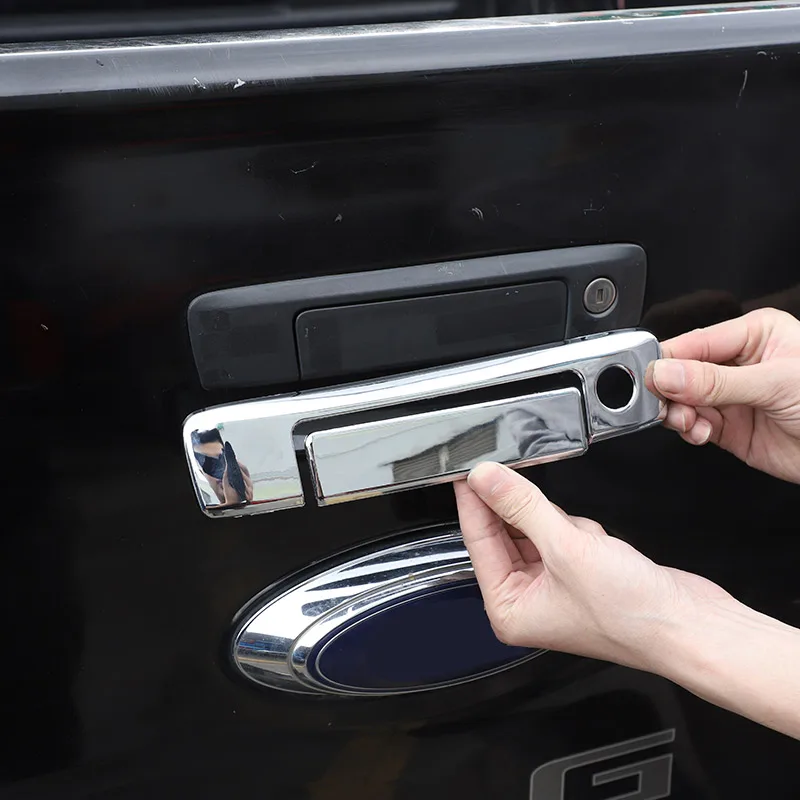 Per Ford Ranger Wildtrak T6 T7 T8 2015-22 Car Styling Abs Silver Car Back Handle Covers Con Smart Hole Sticker Accessori Per Auto