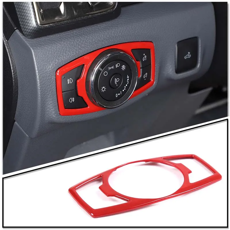 Abs Car Styling Per Ford Ranger Wildtrak T7 T8 2015 -2022 Car Headlight Switch Decorazione Cornice Sticker Accessori Interni Auto