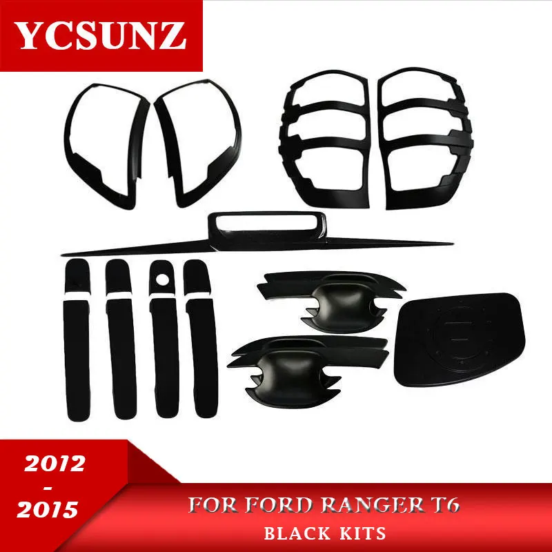 Abs Car Styling Black Kit Set Completo Per Ford Ranger T6 Wildtrak 2012 2013 2014 Doppia Cabina