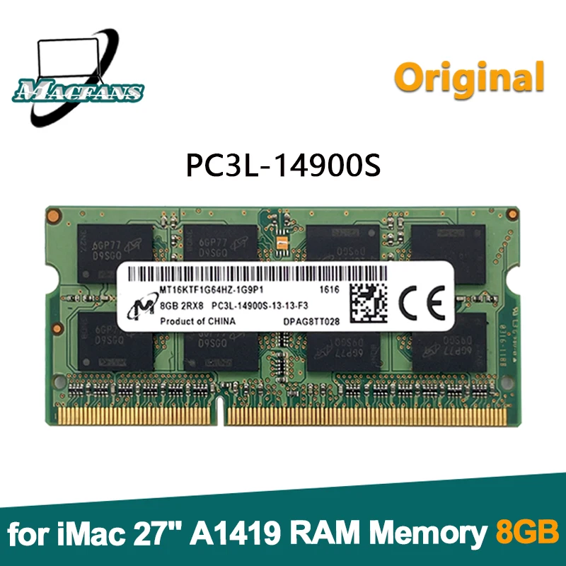 Nuovo Originale Pc3L-14900S Per Imac 27 "Retina 8Gb A1419 Ram Ddr3 1866 Mhz So-Dimm Modulo Di Memoria Fine 2015 Anno