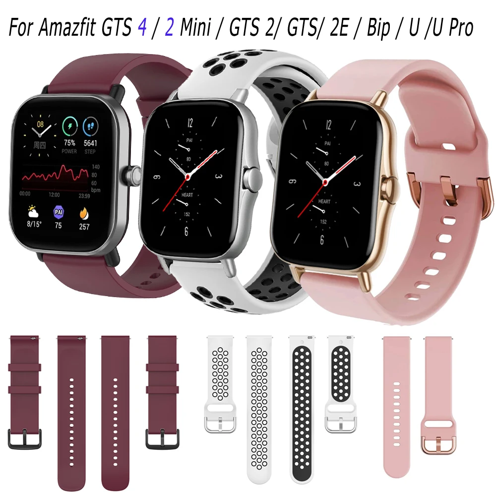Cinturino Per Orologio In Silicone Da 20Mm Per Amazfit 2 Cinturino Di Ricambio Per Cinturino Mini Per Amazfit Gts/Gts 2E/Gts 2 Per Amazfit Bip U/U Pro