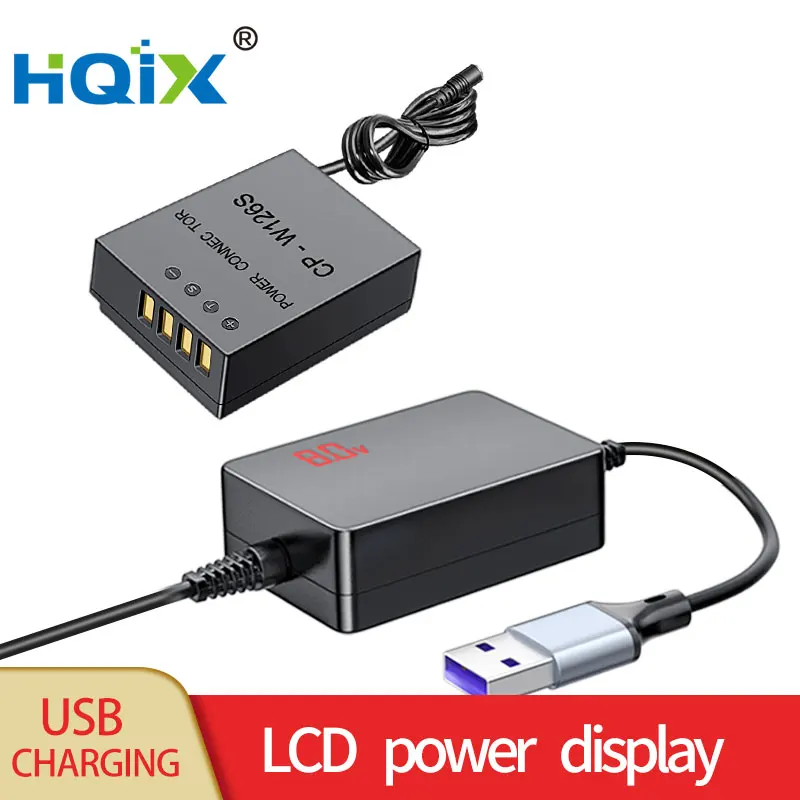 Hqix Per Fujifilm X-T100 X-T200 X-M1 X-H1 X100V Xs-10 Hs30Exr Hs35Exr Hs50Exr Fotocamera Np-W126S Batteria Virtuale Adattatore Di Alimentazione Usb