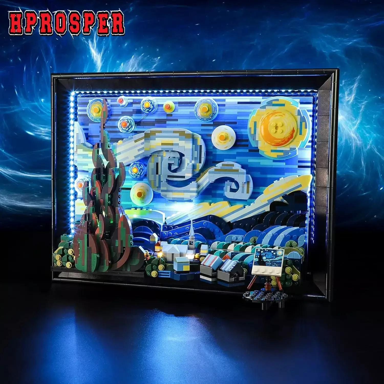 Hprosper 5V Led Light Per 21333 Vincent Van Gogh-La Lampada Decorativa Notte Stellata (Non Includere Blocchi Lego)