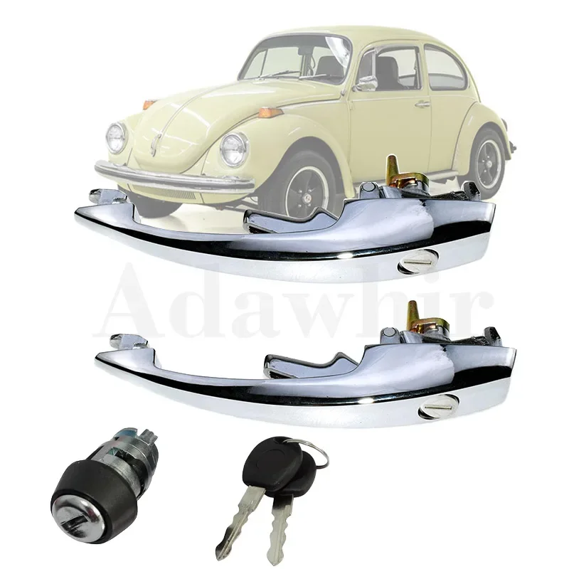 Adatto Per Volkswagen Beetle Super Beetle Karmann Ghia Maniglia Per Porta + Set Combinato Blocco Accensione