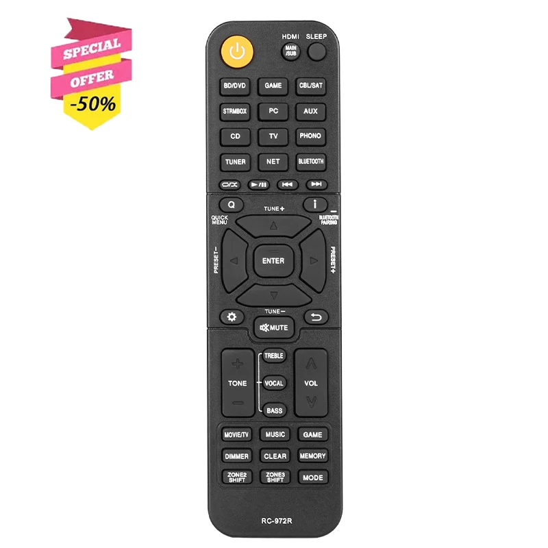 Rc-972R Telecomando Per Ricevitore Av Onkyo Tx-Nr595 Tx-Nr696 Tx-Nr797 Tx-Nr6050 Tx-Nr6100 Tx-Nr7100 Tx-Rz840 Tx-Nr696-S