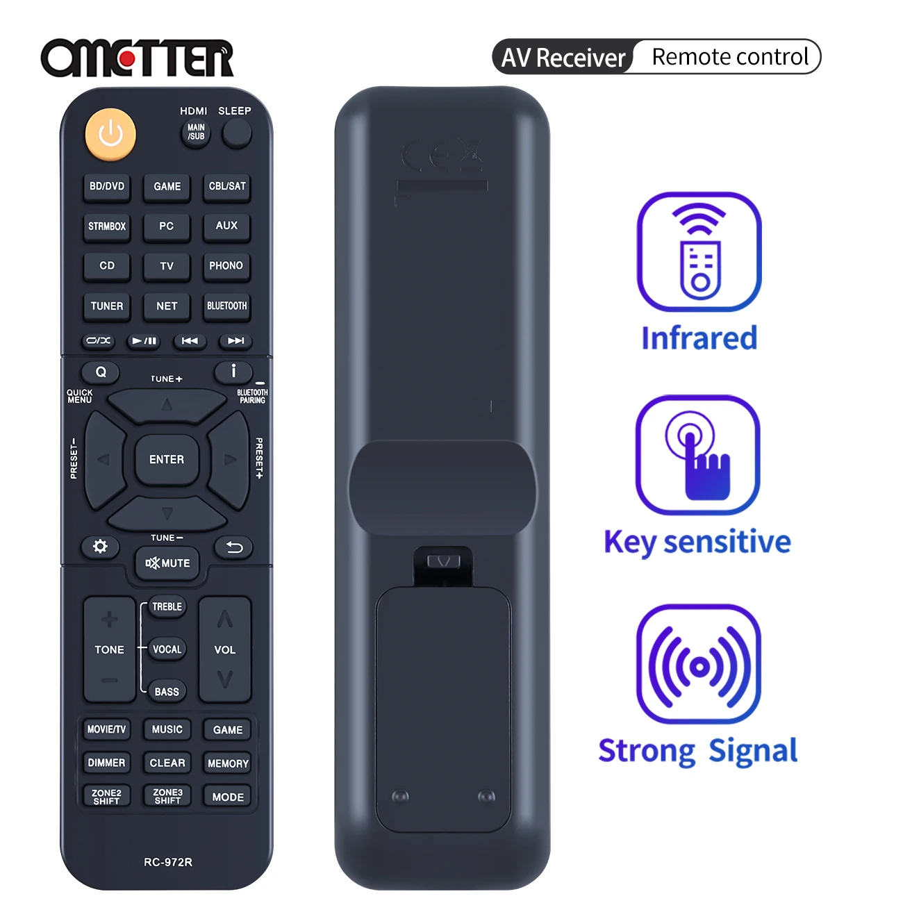 Rc-972R Per Onkyo Remote Di Controllo Av Audio Vedio Ricevitore Tx-Nr797 Tx-Rz840 Tx-Nr696 Tx-Nr595 Tx-Nr696-S Tx-Nr6050 Tx-Nr6100