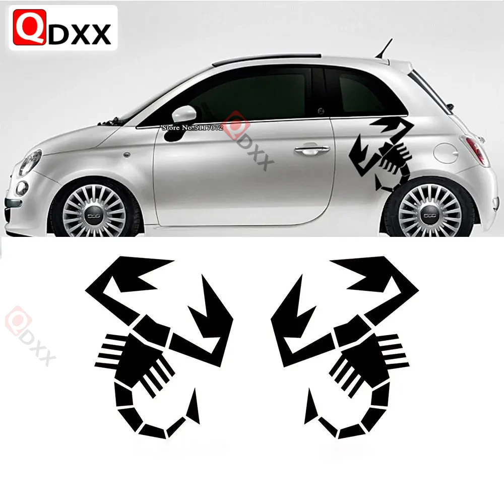 2 Pezzi Per Punto 500 Abarth Scorpion Sticker Car Side Stripes Sticker Italian All Fiat