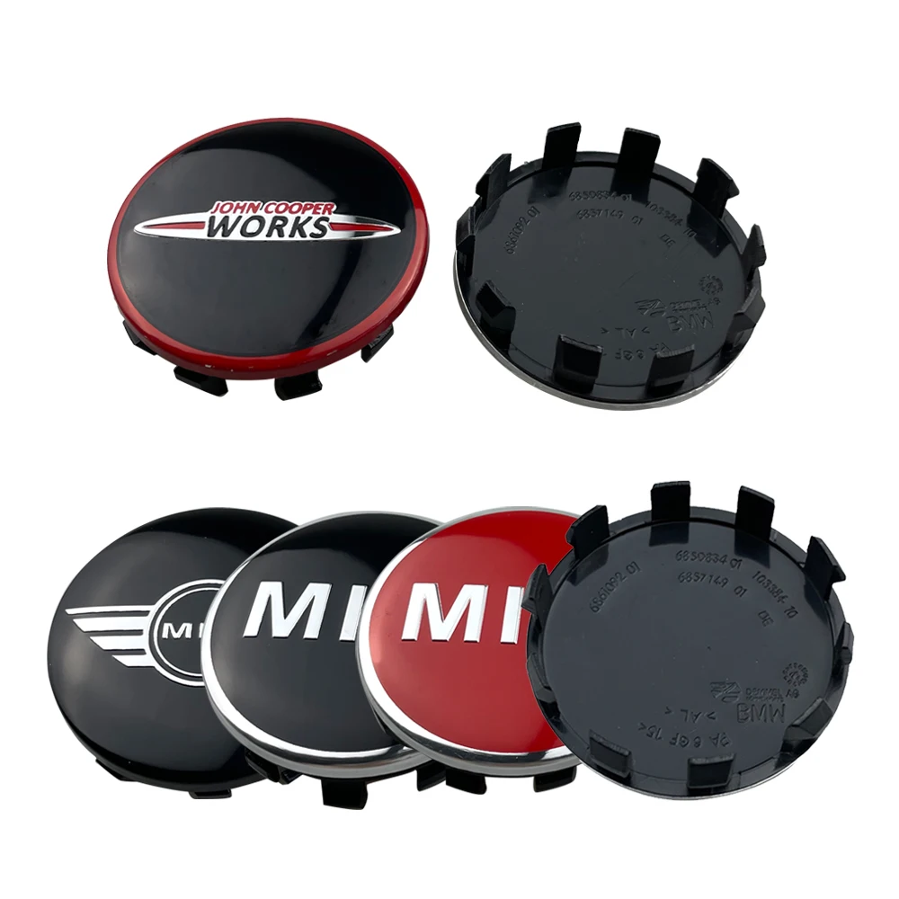 Per Mini Cooper S Works Jcw Car Styling Nuovo 56Mm Nero Rosso Car Wheel Center Cap Logo Hub Covers Badge Emblem Accessori 4 Pezzi