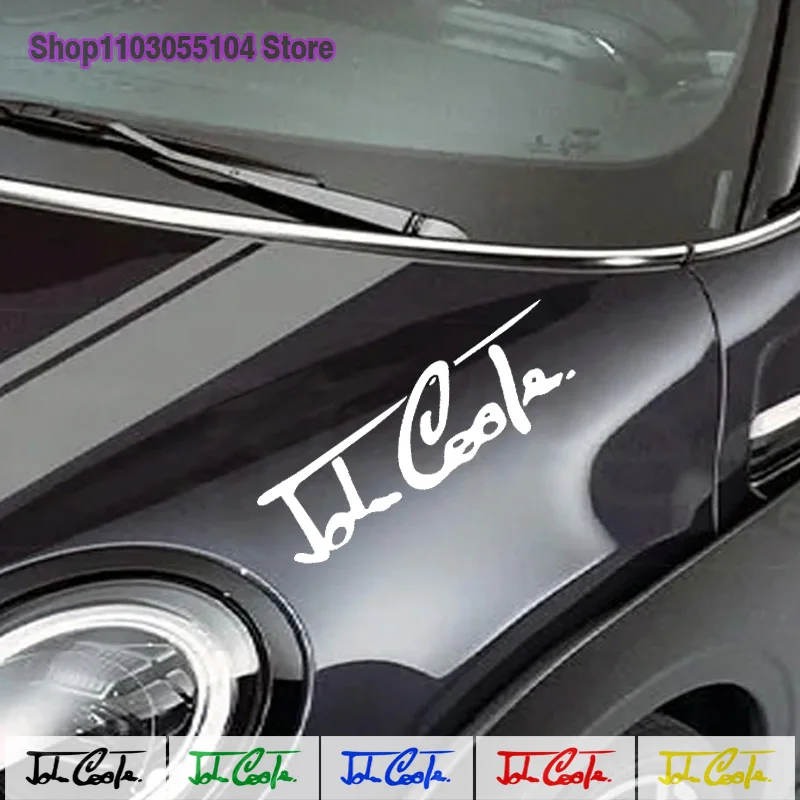 1Pc Car Head Sticker Signature John Cooper Logo Vinyl Decal Per Mini Jcw R50 R53 R55 R56 R57 R58 R59 R60 R61 F54 F55 F56 F60