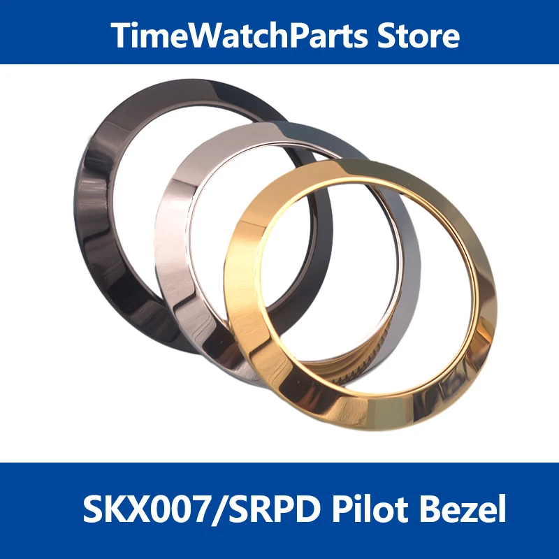 41Mm Pilot Bezel Anello Con Cornice In Acciaio Inossidabile Per Skx007 Srpd Seiko Watch Case Lunetta Rotante Dive Watch Mod Sostituire Le Parti