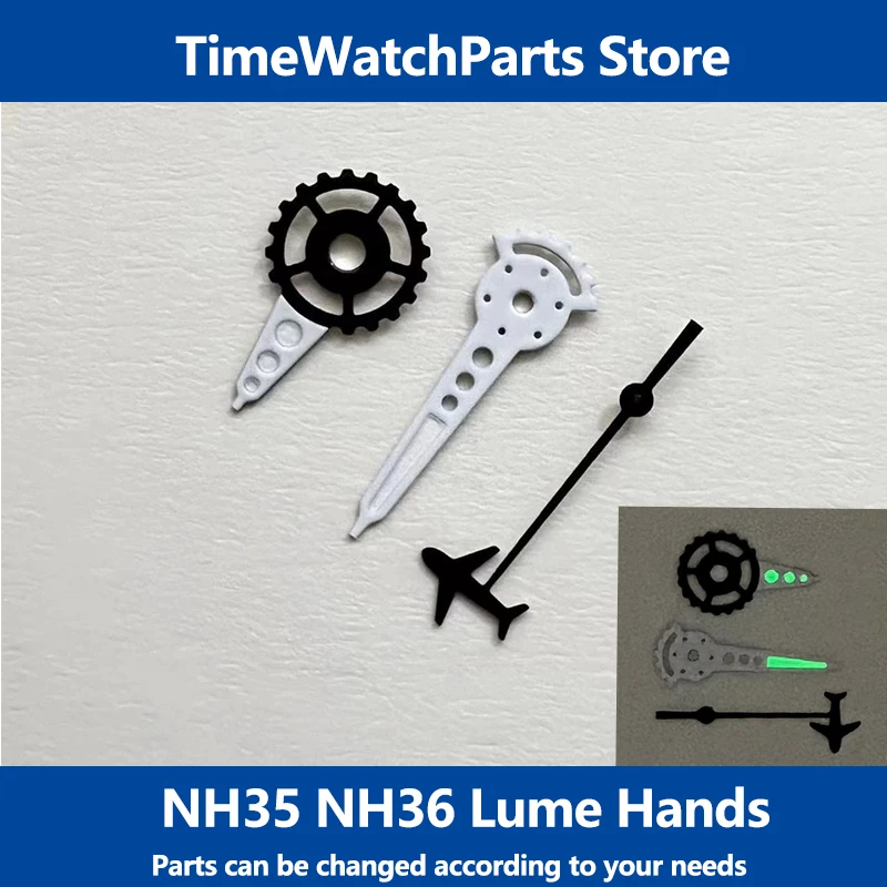 Nh35 Lancette Dell'Orologio Pilot Green Luminous Nh36 Watch Needles Bianco Nero Dive Watch Puntatori Per Movimento Seiko Orologio Da Uomo Sostituire