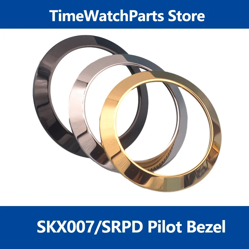 41Mm Pilot Bezel Anello Con Cornice In Acciaio Inossidabile Per Skx007 Srpd Seiko Watch Case Lunetta Rotante Dive Watch Mod Sostituire Le Parti