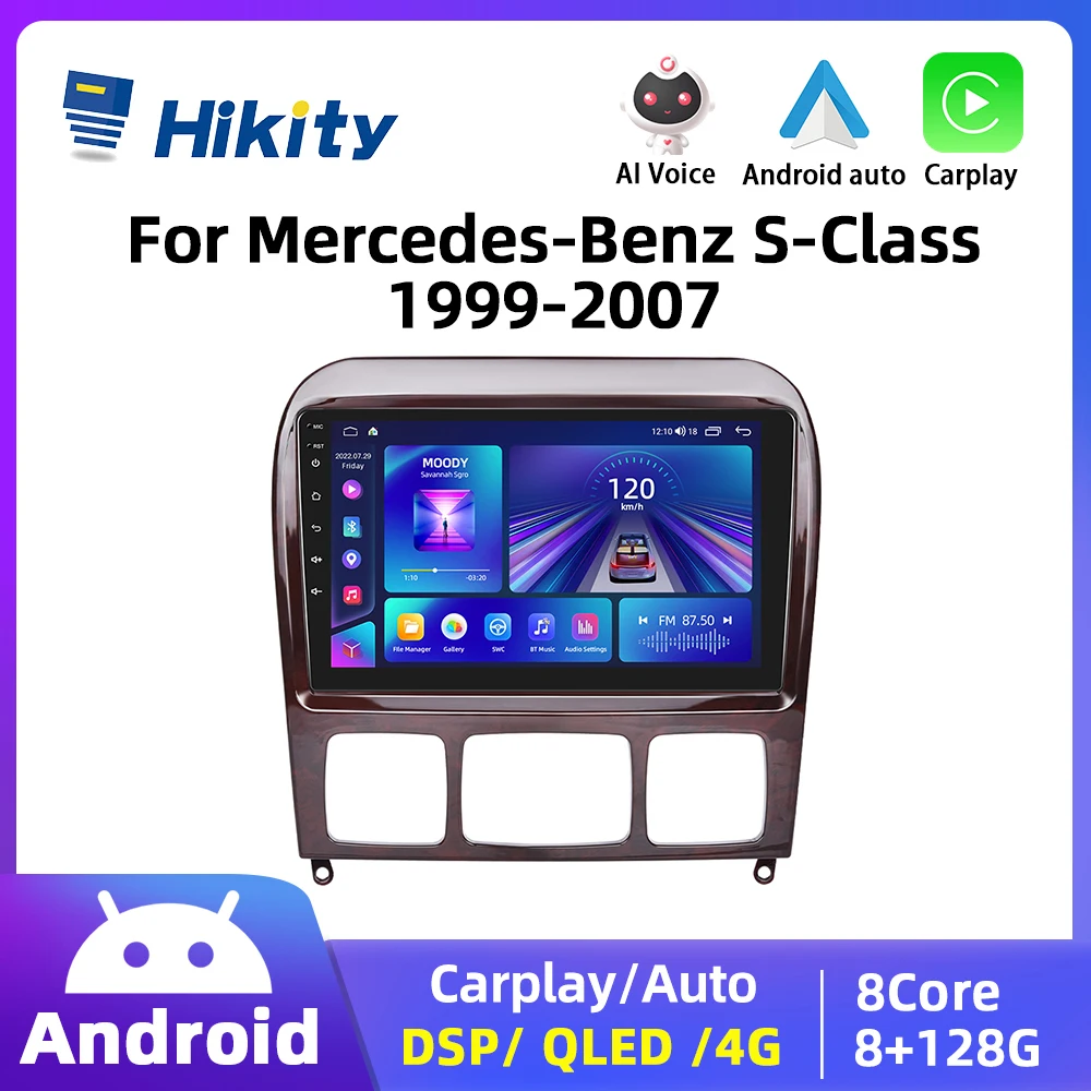 Hikity Autoradio Android Per Mercedes-Benz S-Class1999-2007 2Din Lettore Video Multimediale Carplay Autoradio Navigazione Gps