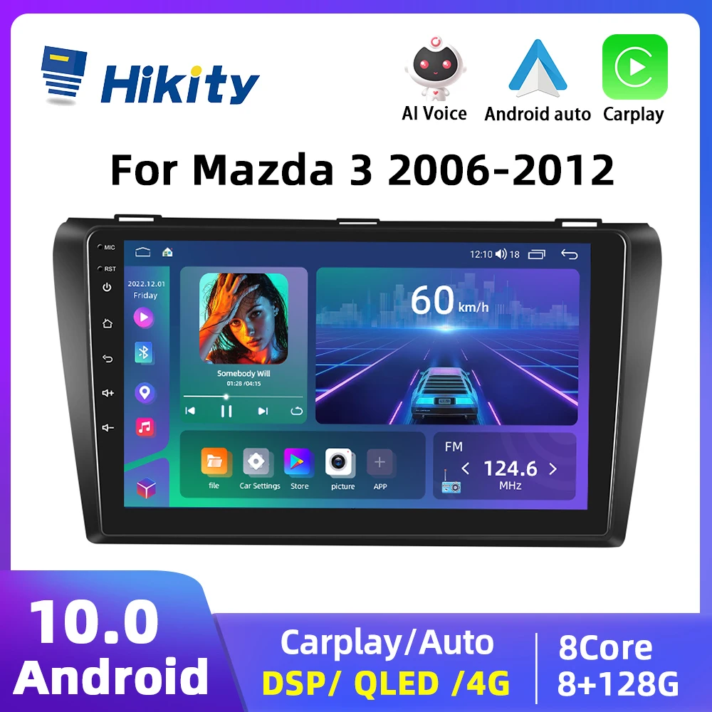 Hikity Autoradio Android Per Mazda 3 2006-2012 Mazda 3 2Din Lettore Video Multimediale Carplay Autoradio Navigazione Gps Stereo